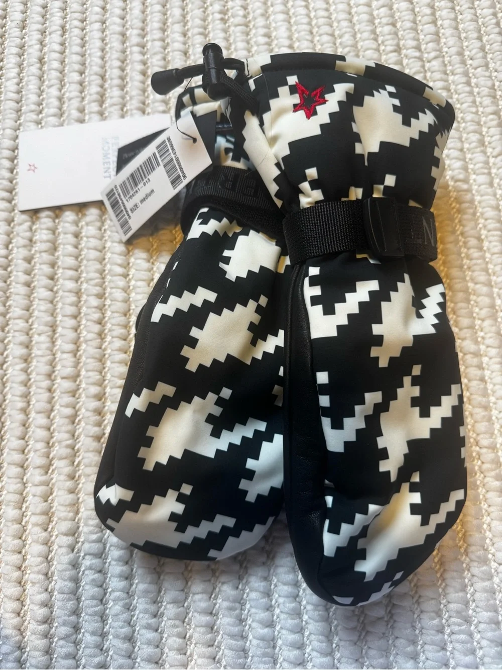 Perfect Moment Ski Gloves Mittens Davos Waterproof Mittens Houndstooth Medium